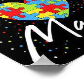 Autismus Bewusstsein stolz Mama Puzzle Herz Cool P Poster (Ecke)