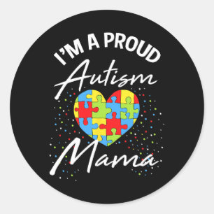 Autismus Bewusstsein stolz Mama Puzzle Herz Cool P Runder Aufkleber