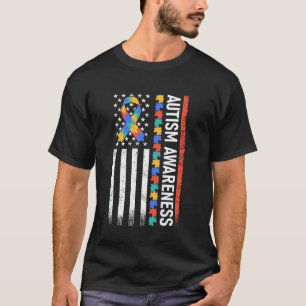 Autismus-Bewusstsein-Stütze-Puzzle-Band-Flagge T-Shirt