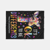 Autismus-Bewusstsein Süße Giraffe Es Ist Ok Anders Fleecedecke (Vorderseite (Horizontal))