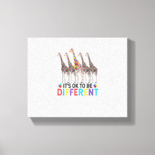 Autismus-Bewusstsein Süße Giraffe Tier Es Ist Ok A Leinwanddruck