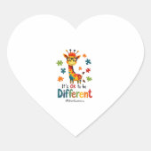 Autismus-Bewusstsein Süße Giraffe Tier Es ist okay Herz-Aufkleber (Vorderseite)