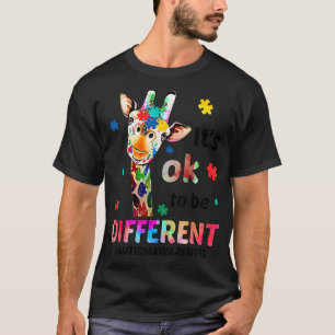 Autismus-Bewusstsein Süße Giraffe Tier Es ist okay T-Shirt