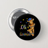 Autismus-Bewusstsein Süße Giraffe Tier zu sein Button (Vorne & Hinten)