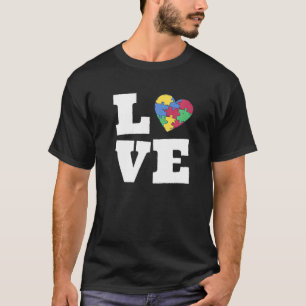Autismus-Bewusstsein Süße Liebe Puzzle Autistische T-Shirt