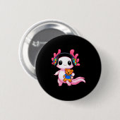 Autismus-Bewusstsein süßer Axolotl-Tier Button (Vorne & Hinten)