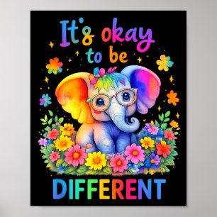 Autismus-Bewusstsein Süßer Elefant Tier Es ist oka Poster