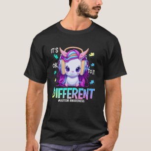 Autismus-Bewusstsein Süßes Einhorn Es ist okay and T-Shirt