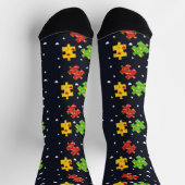 Autismus-Bewusstsein Swag-Muster Socken (Oben)