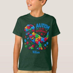 Autismus Bewusstsein T-Rex Dino Superpower persona T-Shirt