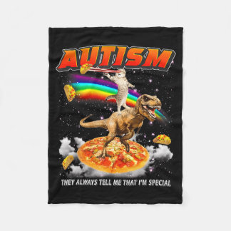 Autismus-Bewusstsein T-Rex Katze Meme Neurodiversi Fleecedecke