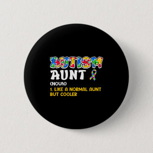 Autismus-Bewusstsein Tante Autistisches Kind Vielf Button