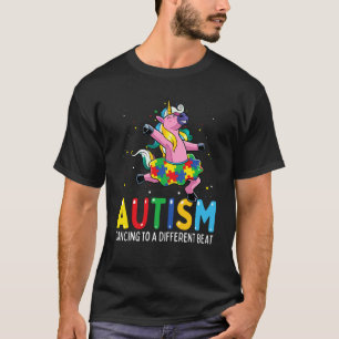 Autismus-Bewusstsein tanzendes Einhorn Puzzleteil T-Shirt