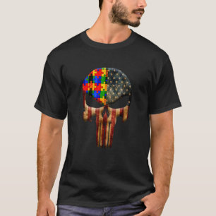 Autismus-Bewusstsein Totenkopf-Puzzleteile für Män T-Shirt