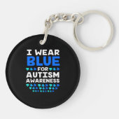 Autismus Bewusstsein trage ich Blau für Autismus S Schlüsselanhänger (Rückseite)