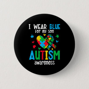 Autismus-Bewusstsein tragen Sie Blau für den Sohn Button