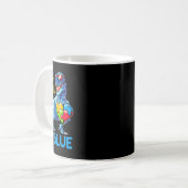 Autismus Bewusstsein Trex Dino Dinosaur Dinosaurus Kaffeetasse (Vorderseite Links)