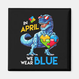 Autismus Bewusstsein Trex Dino Dinosaur Dinosaurus Magnet