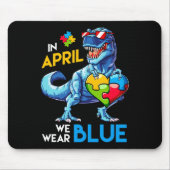 Autismus Bewusstsein Trex Dino Dinosaur Dinosaurus Mousepad (Vorne)