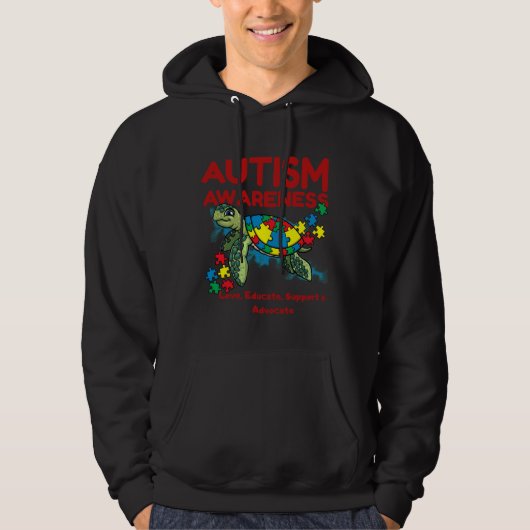 Autismus Bewusstsein Turtle Puzzle Mama Kinder Leh Hoodie (Vorderseite)