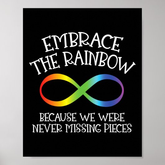 Autismus-Bewusstsein Umarme Den Regenbogen Unendli Poster (Vorne)