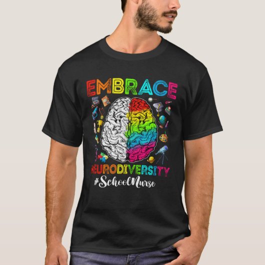 Autismus-Bewusstsein Umarme Neurodiversität Schulk T-Shirt (Vorderseite)