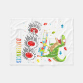 Autismus-Bewusstsein Umarme Unterschiede Dinosauri Fleecedecke (Vorderseite (Horizontal))