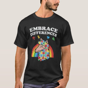 Autismus-Bewusstsein Umarme Unterschiede Lama-Shir T-Shirt