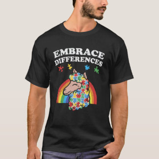 Autismus-Bewusstsein Umarme Unterschiede Lama-Shir T-Shirt