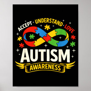 Autismus-Bewusstsein Unendlichkeit Puzzle akzeptie Poster