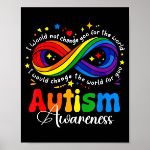Autismus-Bewusstsein Unendlichkeitssymbol akzeptie Poster