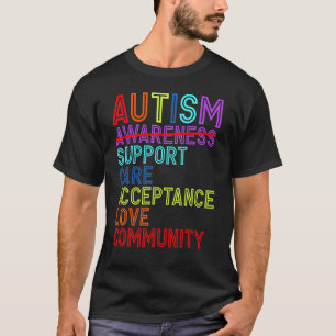 Autismus-Bewusstsein Unterstützen Pflege Akzeptanz T-Shirt