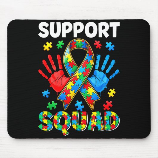 Autismus-Bewusstsein unterstützt Autismus-Squad-Fa Mousepad (Vorne)