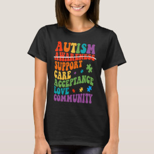 Autismus-Bewusstsein Unterstützung Fürsorge Akzept T-Shirt