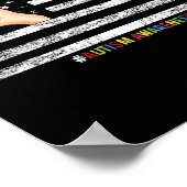 Autismus Bewusstsein US-Flagge Hand mit einer Hefe Poster (Ecke)
