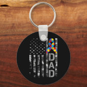 Autismus Bewusstsein Vater US sa Flaggentag 1 Schlüsselanhänger (Vorderseite)