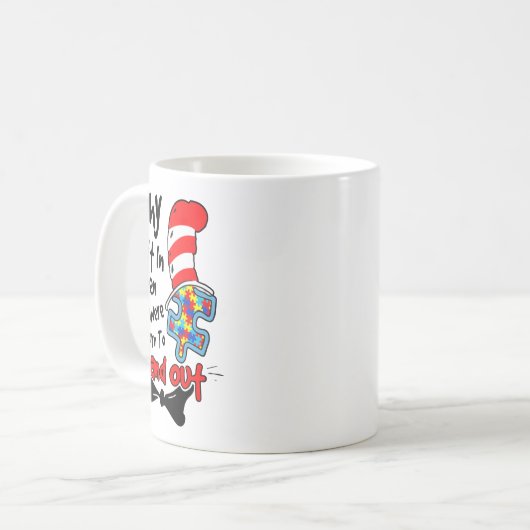 Autismus Bewusstsein, warum in der Lehrerkatze von Kaffeetasse (Vorderseite Links)