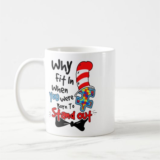 Autismus Bewusstsein, warum in der Lehrerkatze von Kaffeetasse (Links)