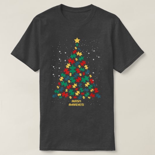 Autismus Bewusstsein Weihnachtsbaum Autismus Weihn T-Shirt (Design vorne)