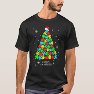 Autismus-Bewusstsein Weihnachtsbaum-Puzzleteile Au T-Shirt
