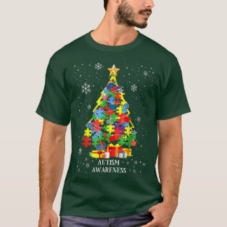 Autismus Bewusstsein Weihnachtsbaum Weihnachtskost T-Shirt