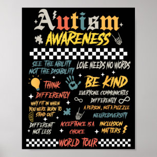 Autismus-Bewusstsein Welt-Tour Sei Nett Akzeptanz  Poster