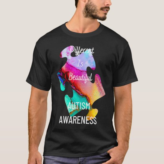 Autismus-Bewusstsein Wunderschöne Stücke T-Shirt (Vorderseite)