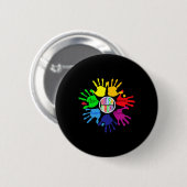 Autismus Bewusstsein Zeichensprache Hand Puzzle Un Button (Vorne & Hinten)