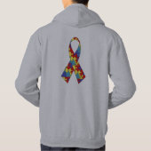 Autismus-Bewusstseingrundlegender grauer Hoodie (Rückseite)