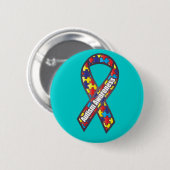 Autismus-Bewusstseins-Band Button (Vorne & Hinten)