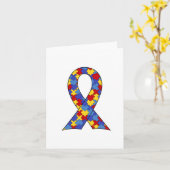 Autismus-Bewusstseins-Band Karte (Gelbe Blume)