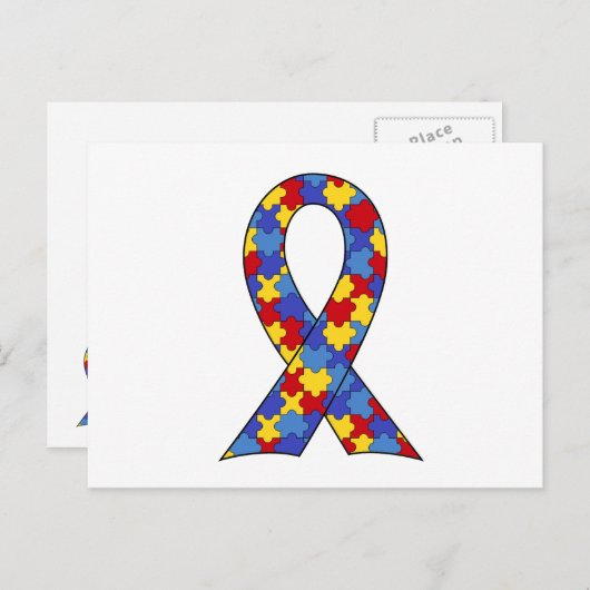 Autismus-Bewusstseins-Band Postkarte (Vorne/Hinten)
