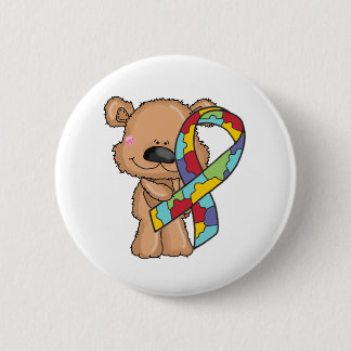Autismus-Bewusstseins-Bär Button