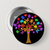 Autismus-Bewusstseins-Baum Button (Vorne & Hinten)